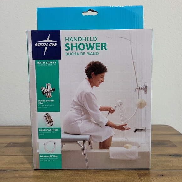 Medline Bath Medline Handheld Shower Head Bath Safety Extra Long 84